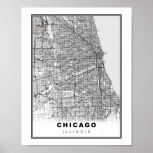 Póster Mapa de Chicago