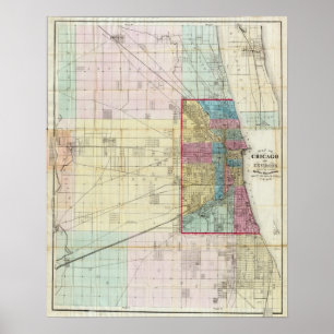 Póster Mapa de Chicago