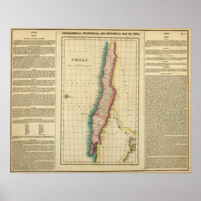 Póster Mapa De Chile (Frente)