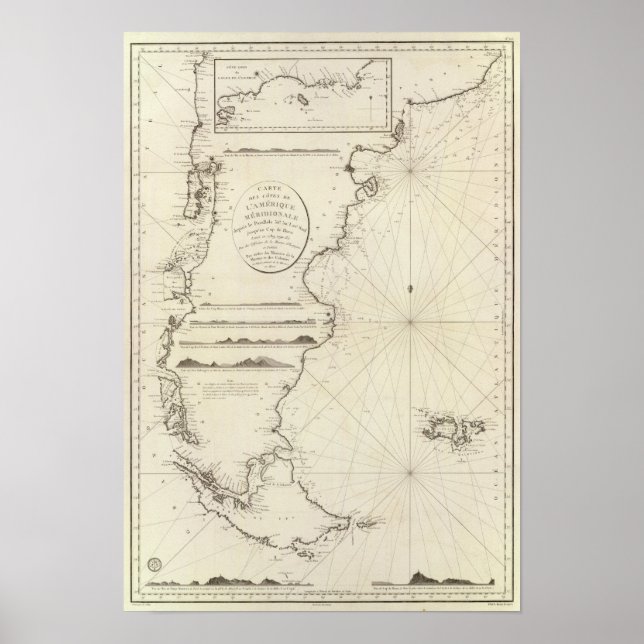 Póster Mapa de Chile (Frente)