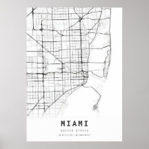 Mapa de Ciudad de Cartografía de Miami