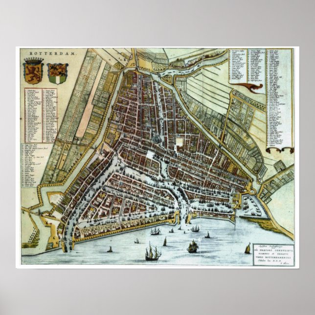 Póster Mapa de ciudad de Rotterdam (Frente)