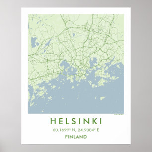 Póster Mapa de ciudad personalizado Helsinki Finlandia Ar