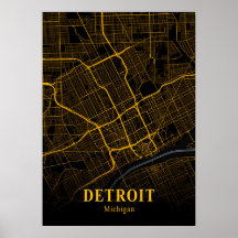 Mapa de ciudades estadounidenses de oro de Detroit