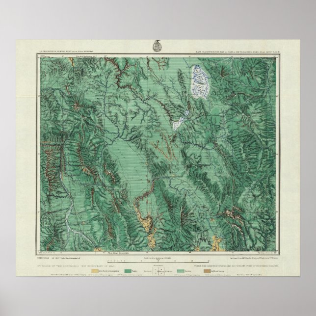 Póster Mapa de clasificación de tierras de Idaho (Frente)