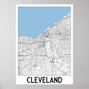 Póster Mapa de Cleveland