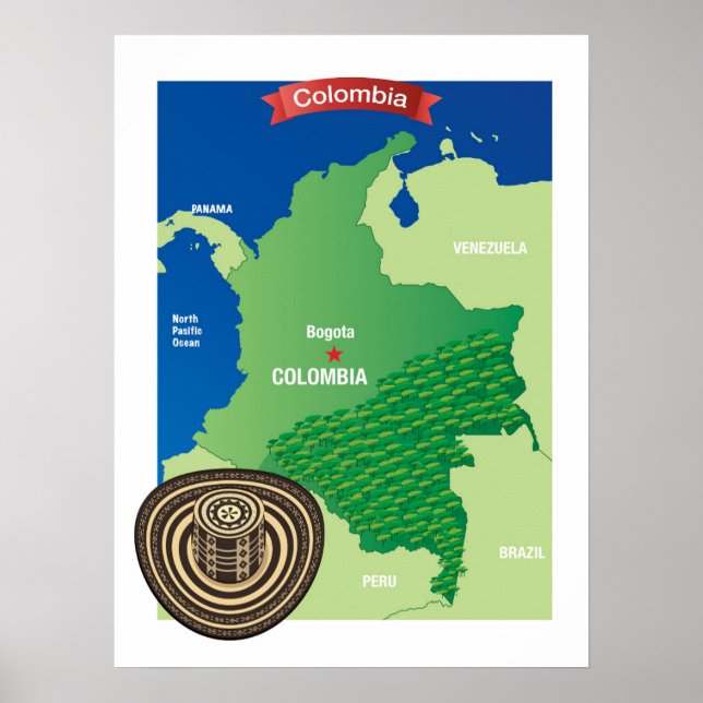 Póster Mapa de Colombia (Frente)