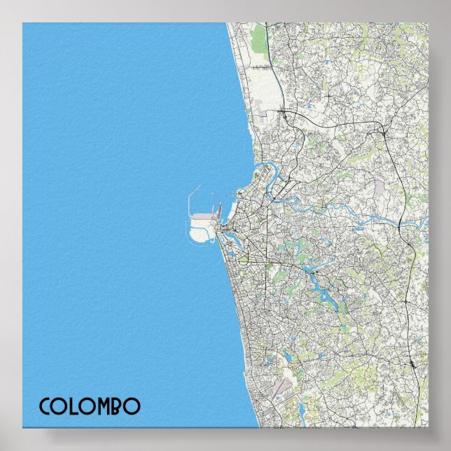 Póster Mapa de Colombo (Frente)