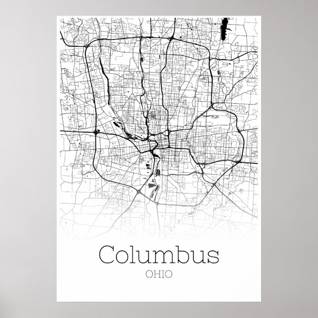 Póster Mapa de Colón - Ohio - Poster del Mapa de la Ciuda (Frente)