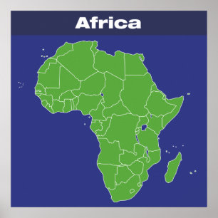 Póster Mapa de color de África