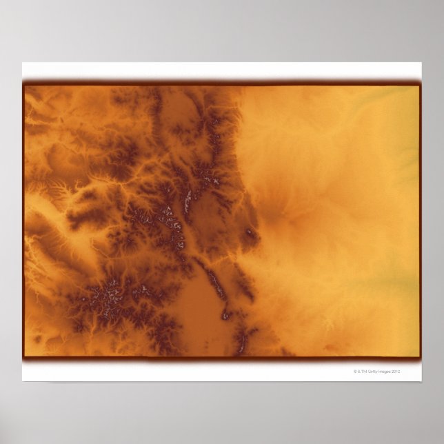 Póster Mapa de Colorado 2 (Frente)