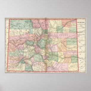 Póster Mapa de Colorado de Cities (1901)