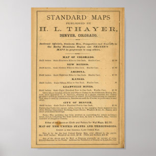 Póster Mapa de Colorado en Thayer
