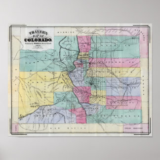 Póster Mapa de Colorado en Thayer