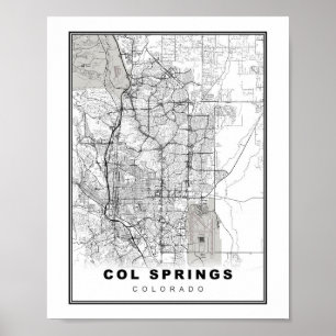 Póster Mapa de Colorado Springs