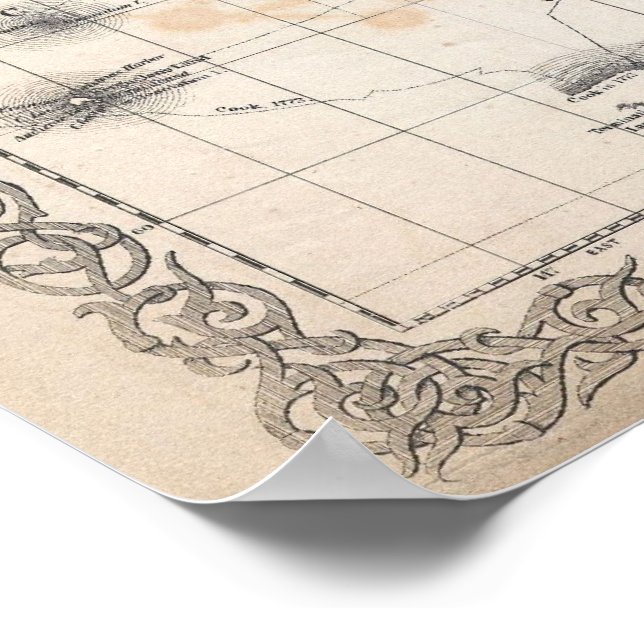 Póster Mapa de Colton del mundo de 1855 sobre la proyecci (Esquina)