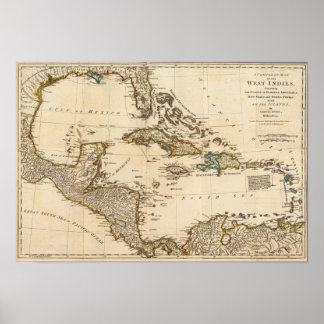 Póster Mapa de Compleat de las Indias Occidentales