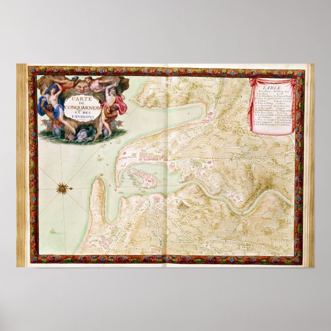 Póster Mapa de Concarneau (Frente)