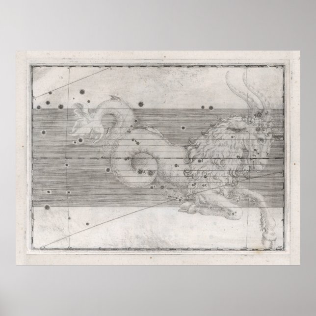 Póster Mapa de constelación de astrología de capricornio  (Frente)