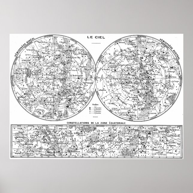 Póster Mapa de constelaciones (Frente)