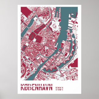 Póster Mapa de Copenhague RB