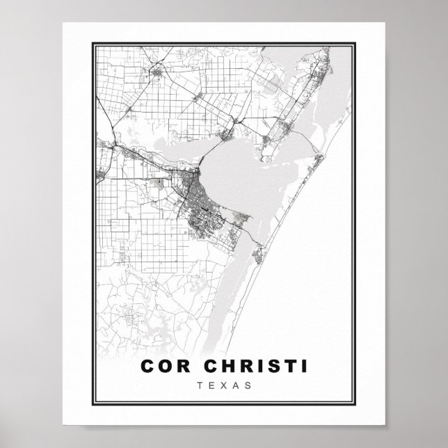 Póster Mapa de Corpus Christi (Frente)