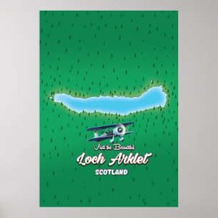 Póster mapa de cosecha de loch Arklet mapa de Escocia vin