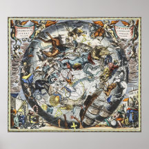Mapa de cosecha de vintage de las constelaciones d