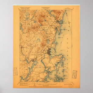 Póster Mapa de cosecha Rockland ME