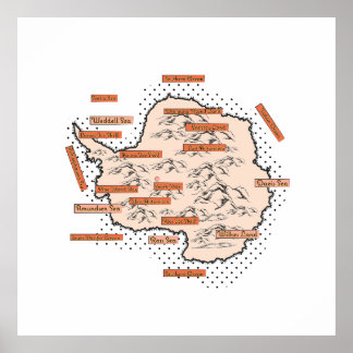 Póster Mapa de cosechas antárticas