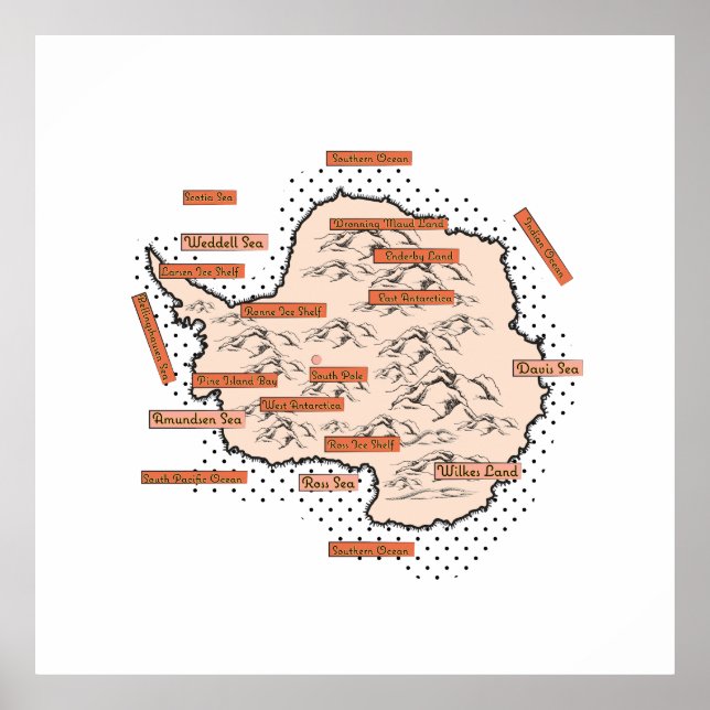 Póster Mapa de cosechas antárticas (Frente)