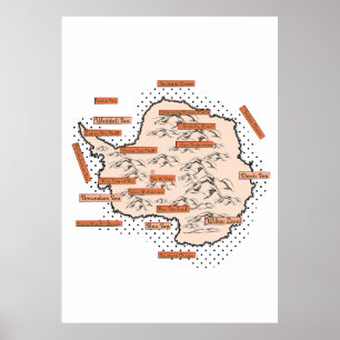 Póster Mapa de cosechas antárticas