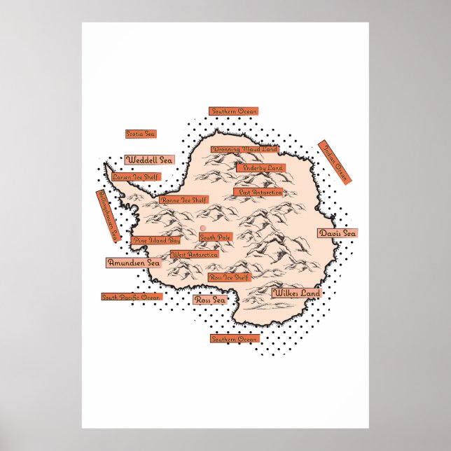 Póster Mapa de cosechas antárticas (Frente)