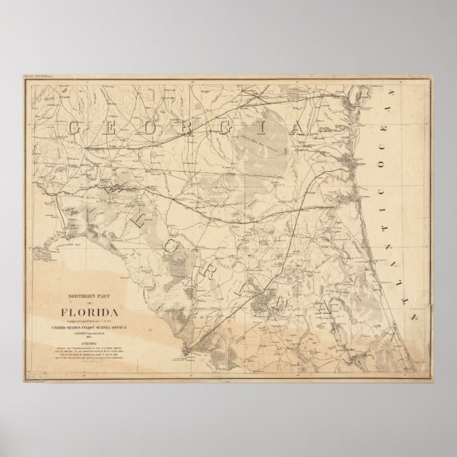 Póster Mapa de cosechas del norte de Florida (Frente)