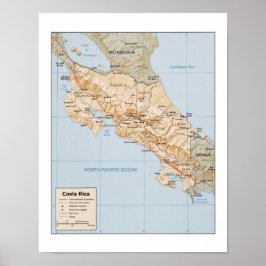 Póster Mapa de Costa Rica