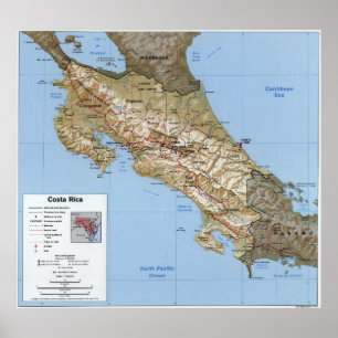 Póster Mapa de Costa Rica (1991)