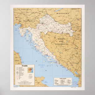 Póster Mapa de Croacia (1995)