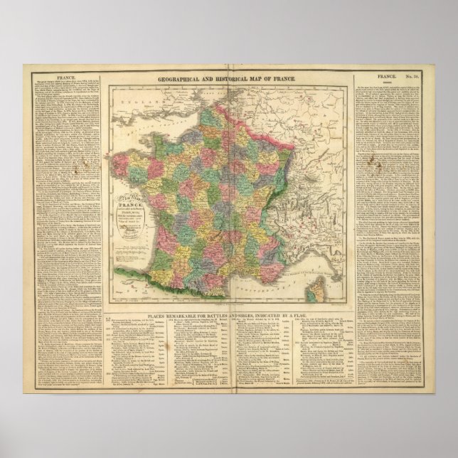 Póster Mapa de Crónica de Francia (Frente)