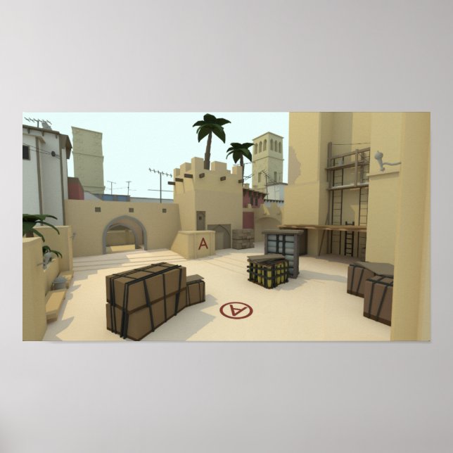 Póster Mapa de CSGO de bajo contenido de póliza (Frente)