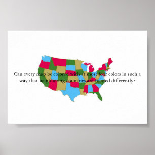 Póster Mapa de cuatro colores