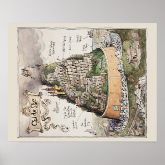 Póster Mapa de Cul de Sac y sitios adyacentes