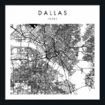 Póster Mapa de Dallas Texas Minimal Modern Street Map<br><div class="desc">Mapa de Dallas Texas Minimal Modern Street Map</div>