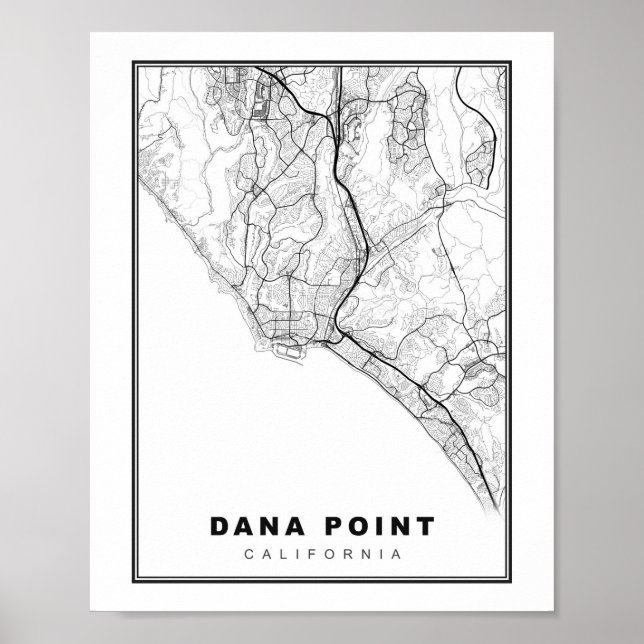 Póster Mapa de Dana Point (Frente)