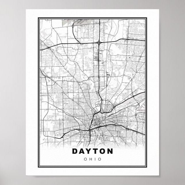Póster Mapa de Dayton (Frente)