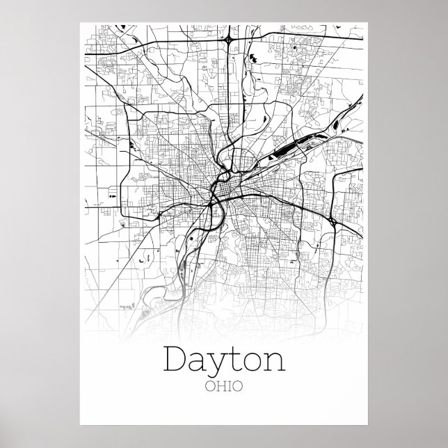 Póster Mapa de Dayton - Ohio - Poster del Mapa de la Ciud (Frente)