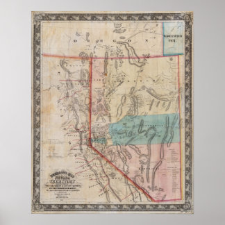 Póster Mapa de DeGroot del Territorio de Nevada