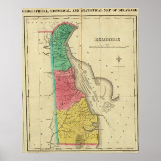 Póster Mapa De Delaware