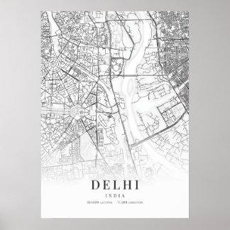 Póster Mapa de Delhi