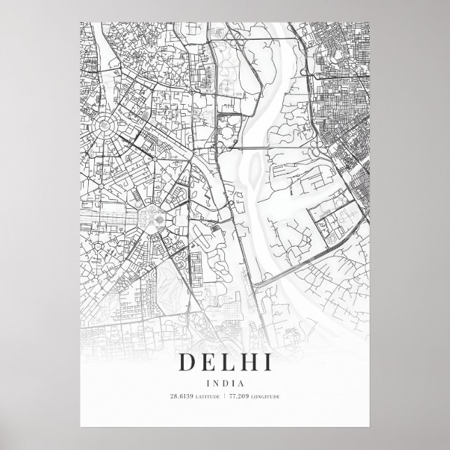 Póster Mapa de Delhi (Frente)
