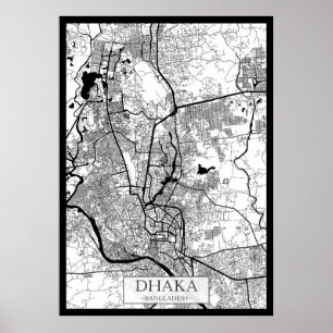 Póster Mapa de Dhaka Bangladesh
